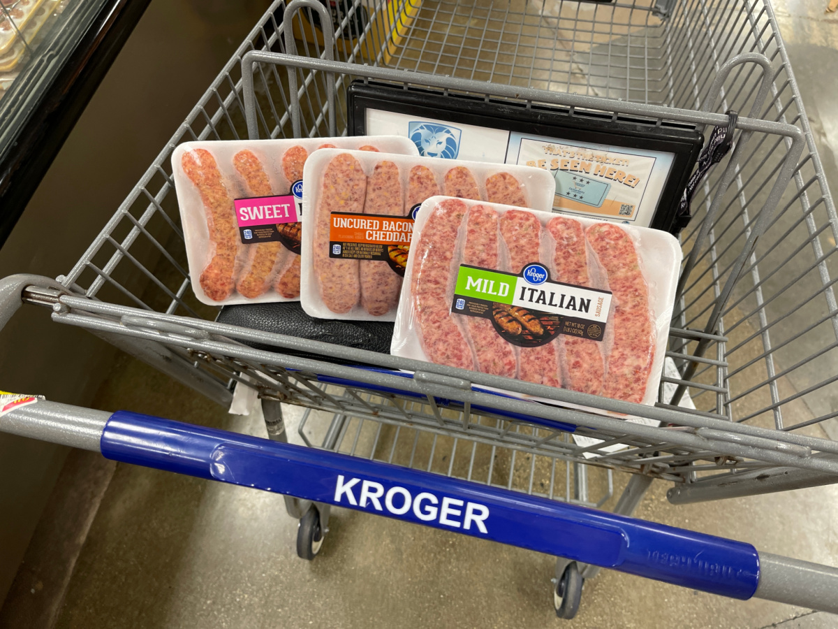 Kroger Meat sitting in the grocery cart