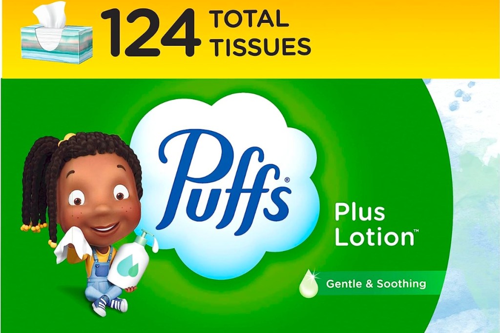 Puffs Plus Lotion Family-Size Tissue Box 124-Count