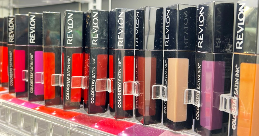store display of revlon liquid lipsticks