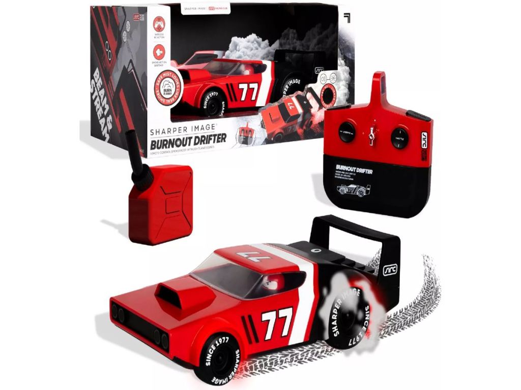 A red and black remote control car