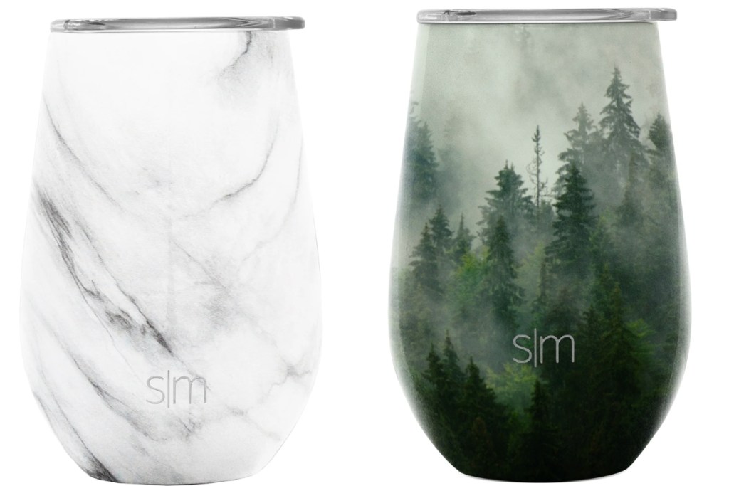 Simple Modern 12oz Spirit Wine Tumbler in marble and forest