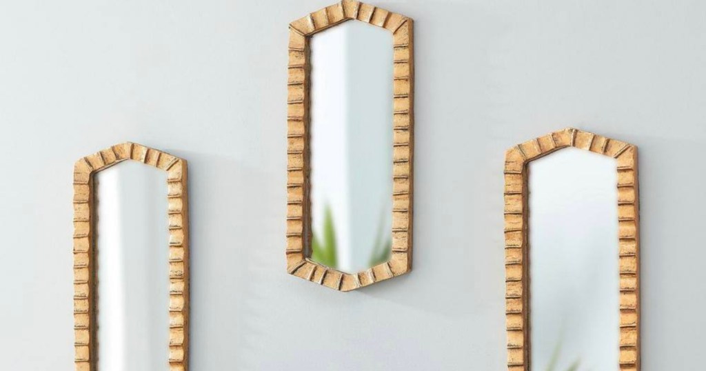StyleWell Small Hexagonal Gold Accent Mirror