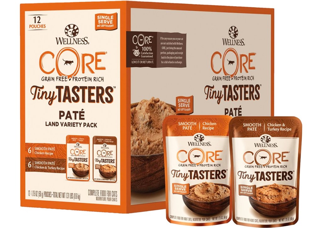 box of Wellness CORE Tiny Tasters Wet Cat Food Land Variety Pack