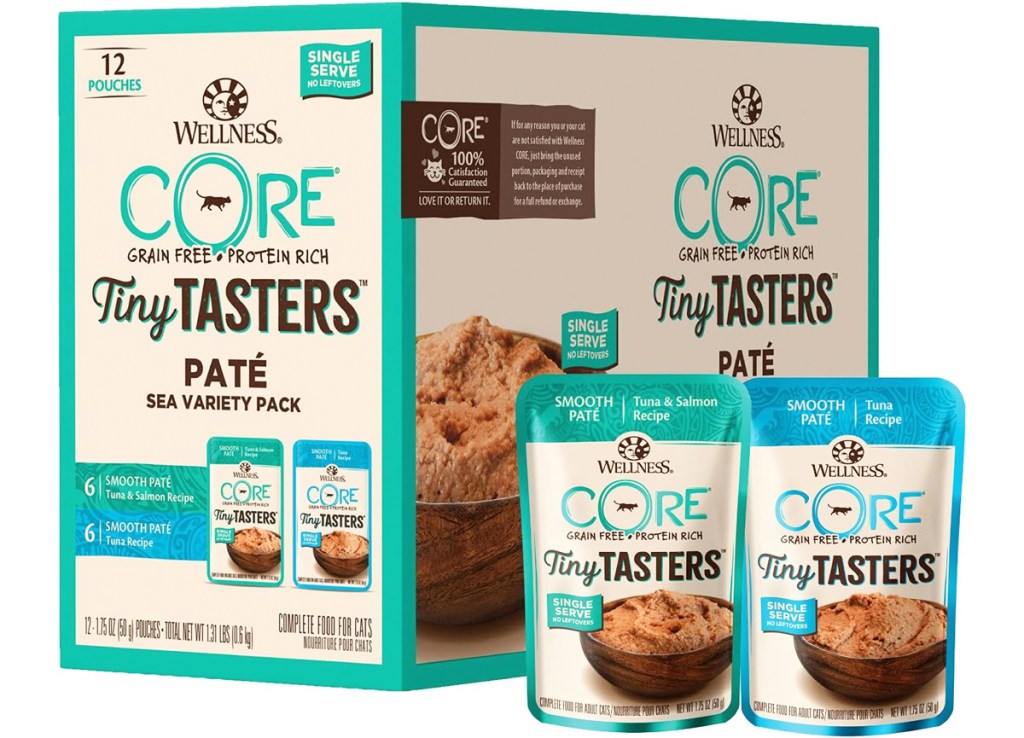 box of Wellness CORE Tiny Tasters Wet Cat Food Sea Variety Pack