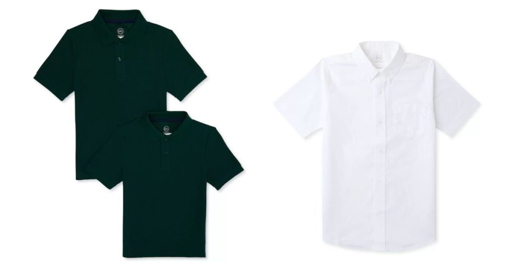 Wonder Nation Boys Polo Shirts and Button Up Shirt 