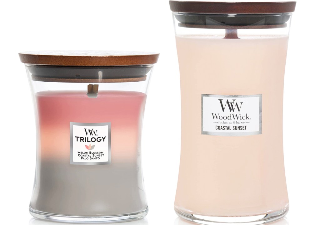 small and large woodwick jar candles