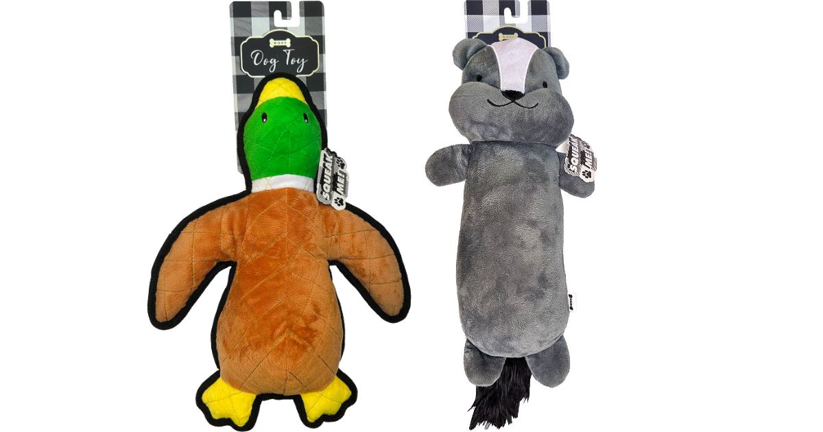 Woof squeaky duck and skunk