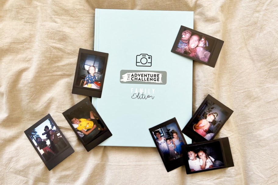 photo album under pile of polaroids