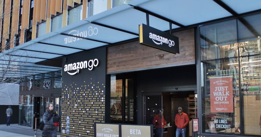 amazon go store entrance where you can score credits towards amazon prime day deals