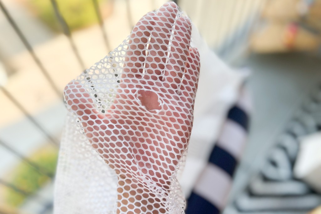 mesh pool float with a hole in it