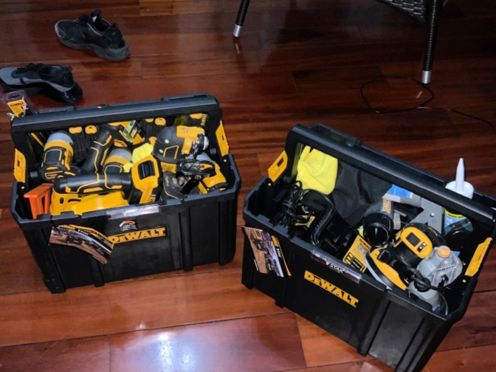 dewalt totes full of tools