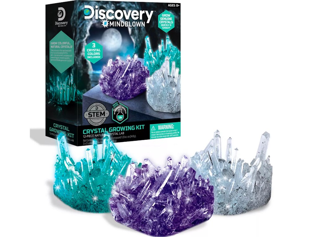 discovery kids lab crystal growing set box with crystals