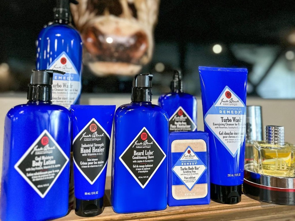 various mens skincare in a row