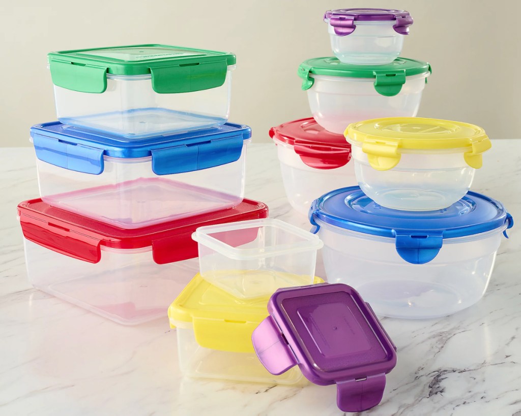 Rainbow containers with lids
