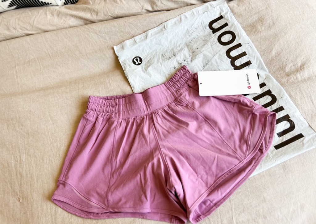 pink shorts on lululemon