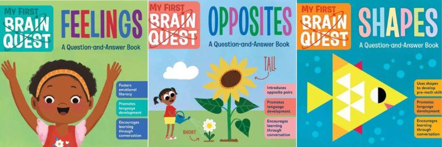 three my first brain quest book stock images