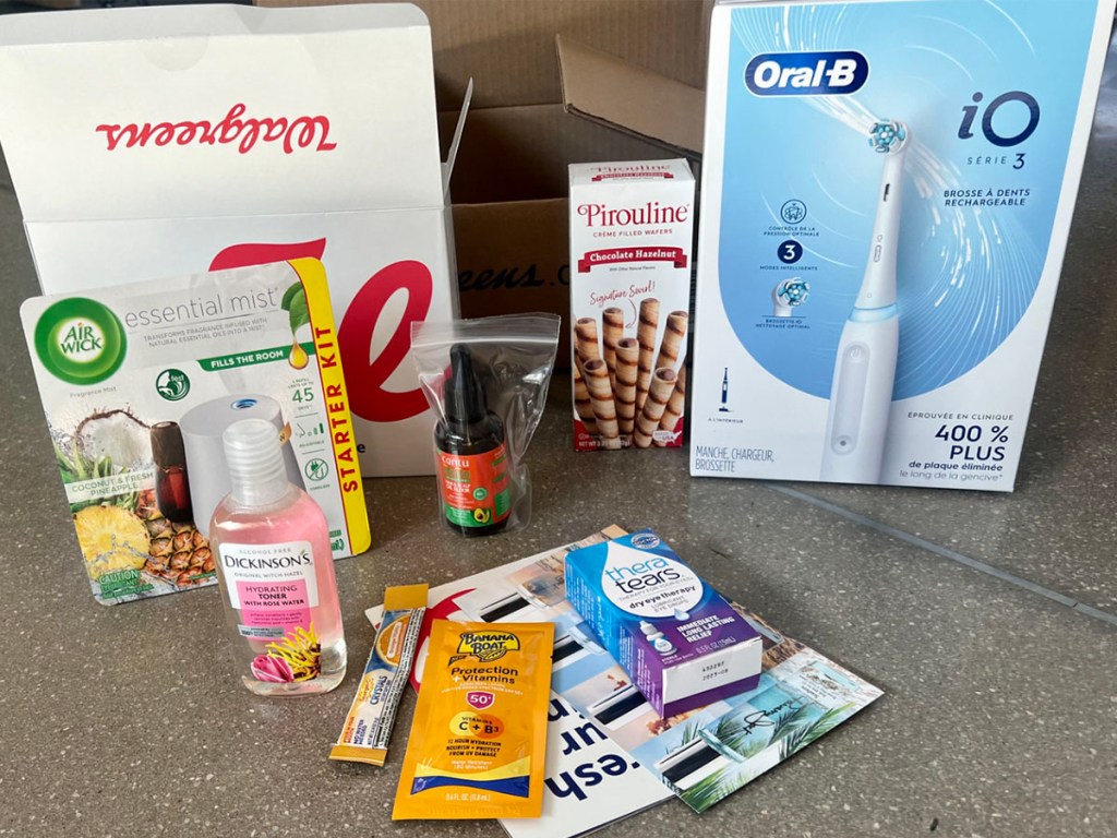 oral b toothbrush with freebie box items