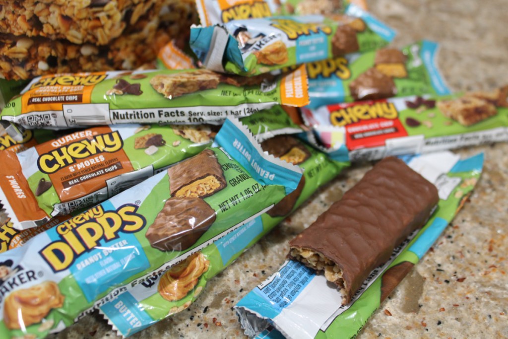 many granola bars in a pile