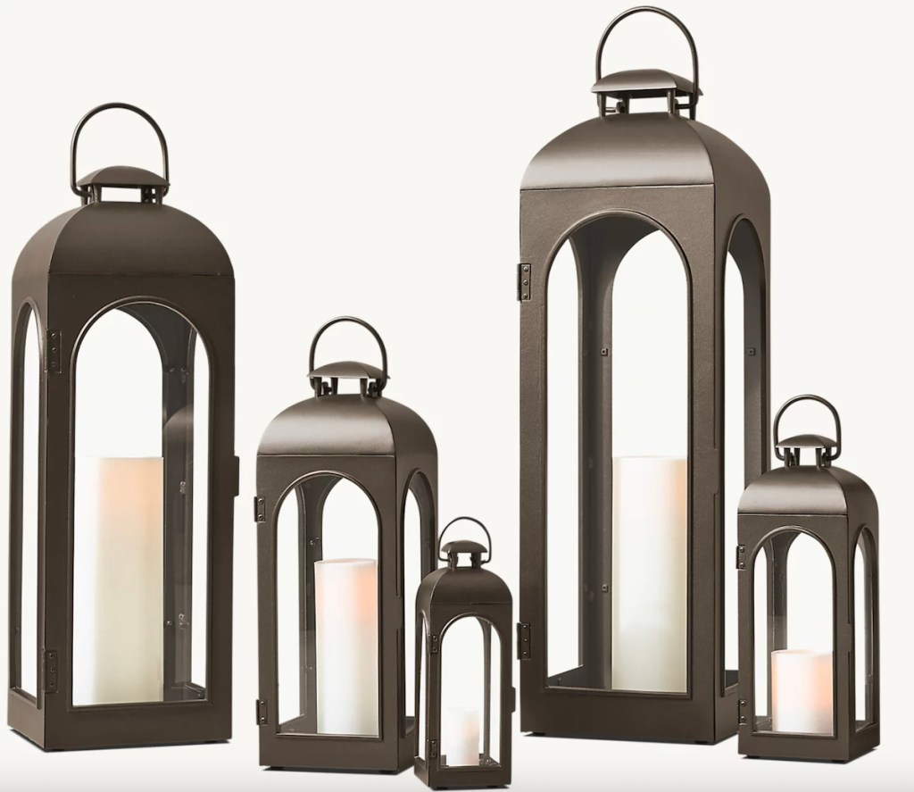 stock photo of bronze outdoor lanterns in various sizes