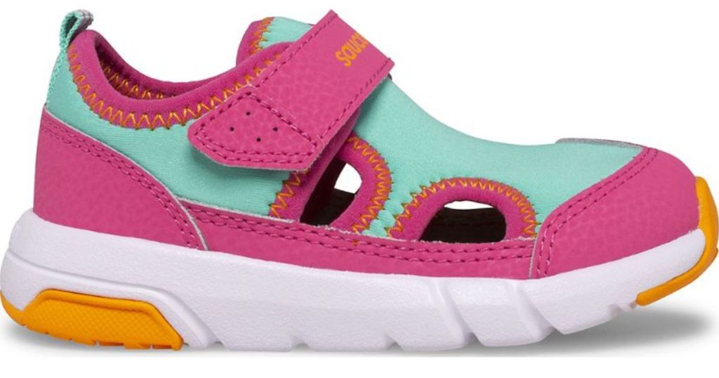 green pink and orange kids shoe sandal