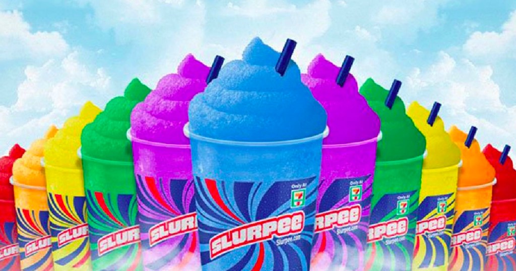 slurpees in lots of flavors