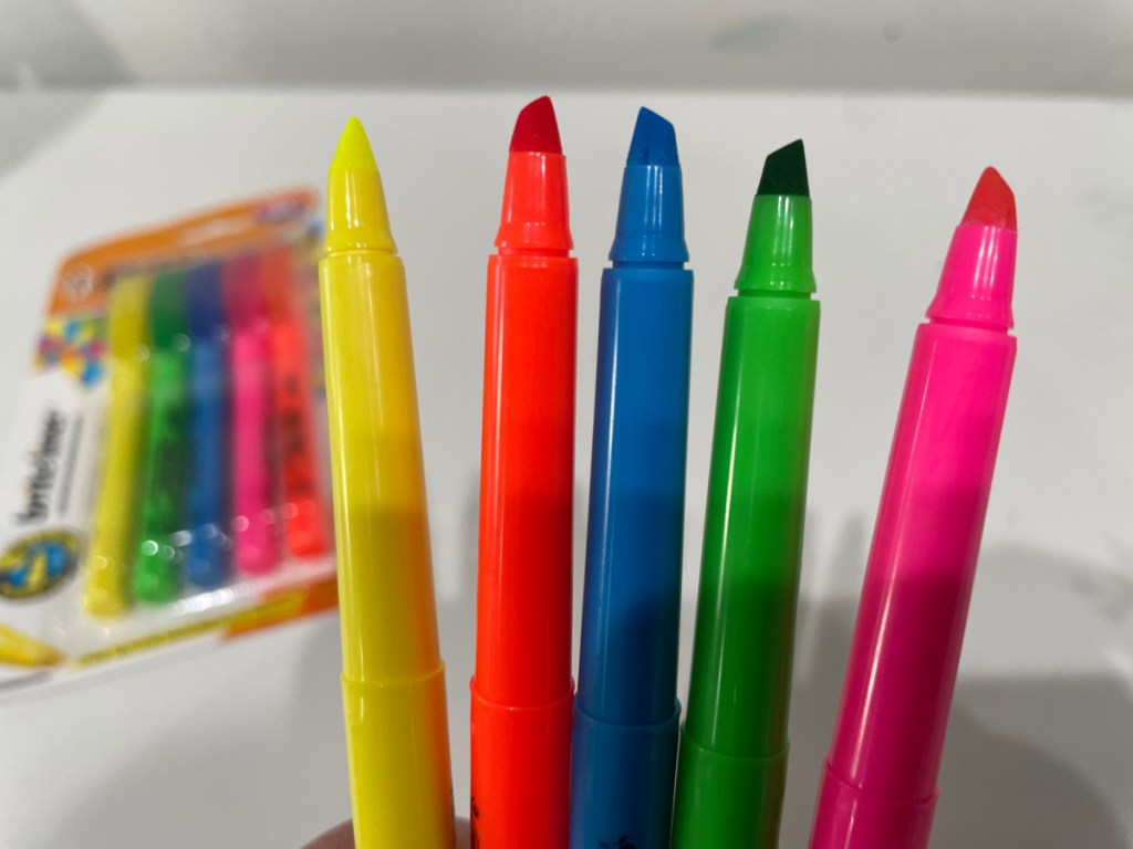 5 different colored BIC Highlighters