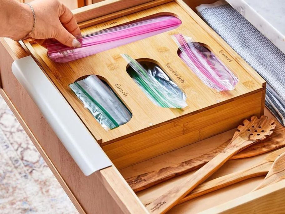Better Homes and Gardens Bamboo Plastic Bag Storage