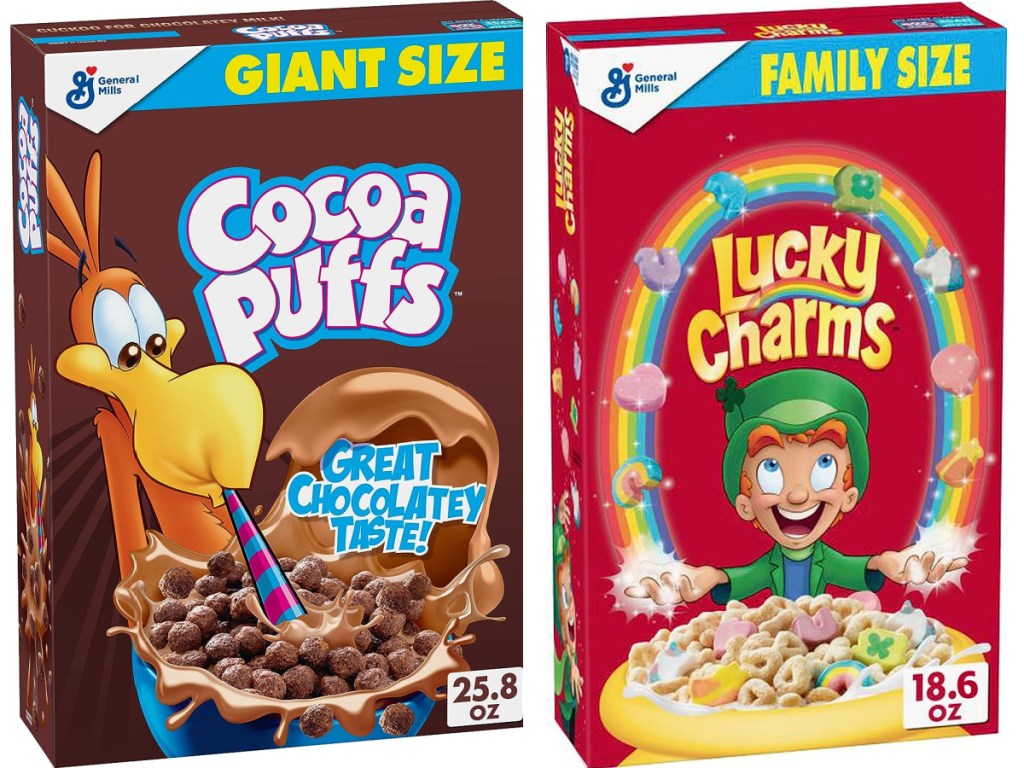 Cocoa Puffs & Lucky Charms cereal