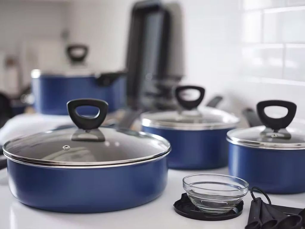 Close up of Cooks Cookware Pans