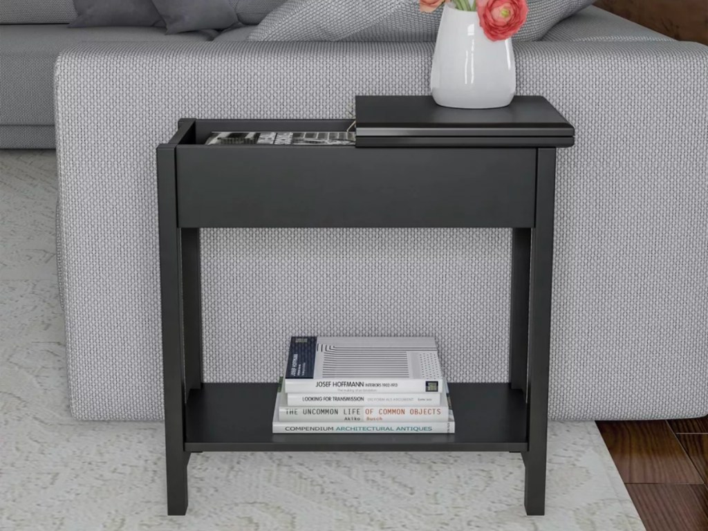 Yorkshire Home Flip-Top End Table w/ Storage Compartment & Shelf