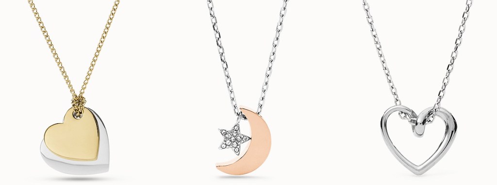 three heart and star necklaces