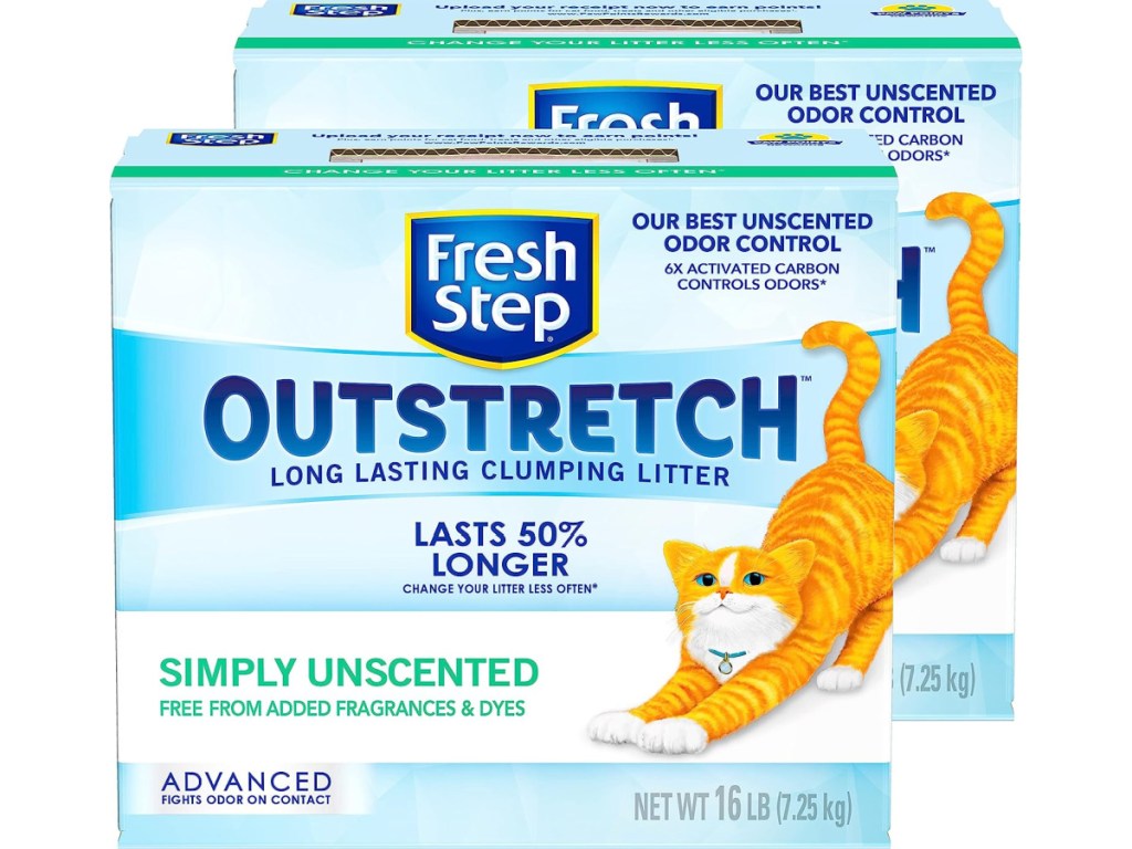 Fresh Step Advanced Unscented Clumping Cat Litter 2 Pack 18.5lb Boxes