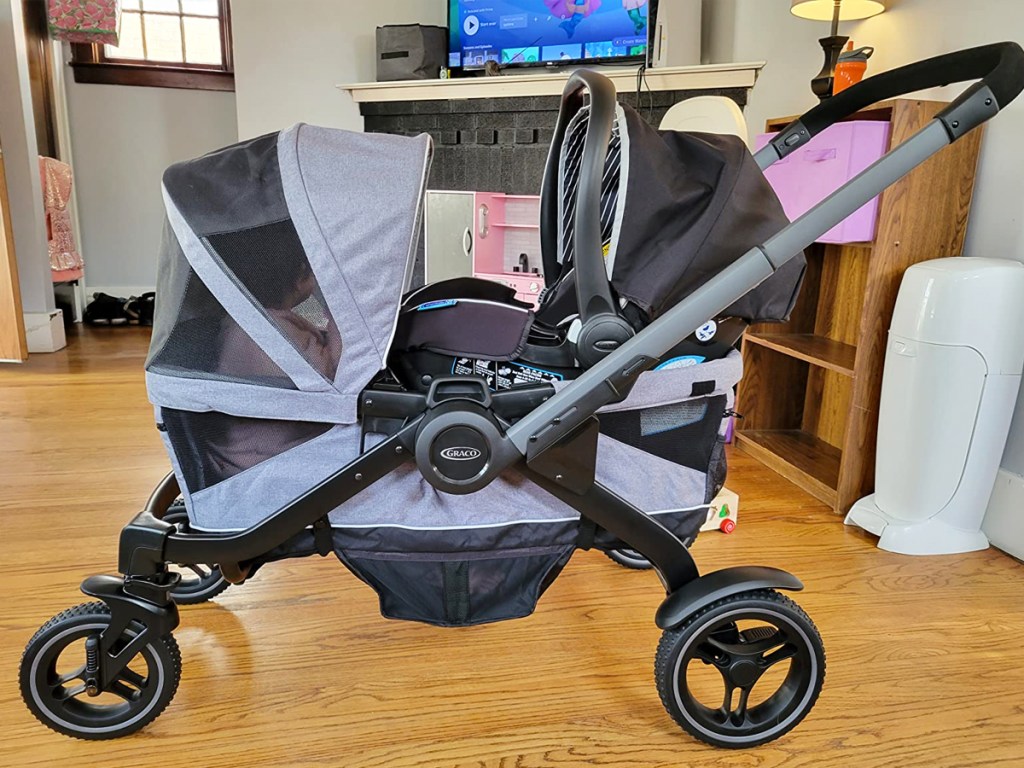 large grey and black wagon in living room