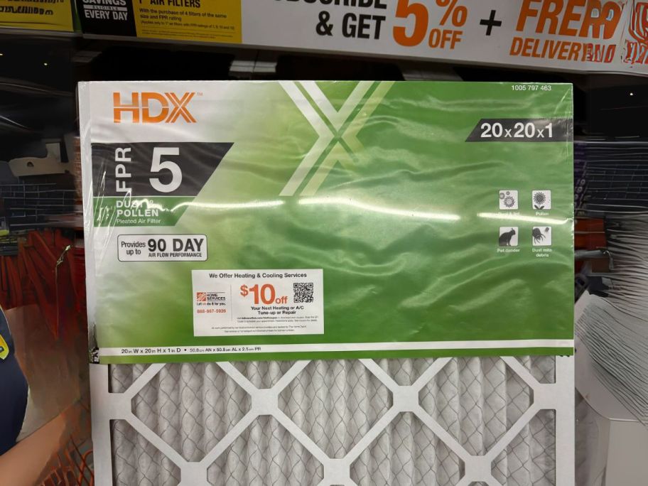 HDX Standard Pleated Furnace Air Filter in store