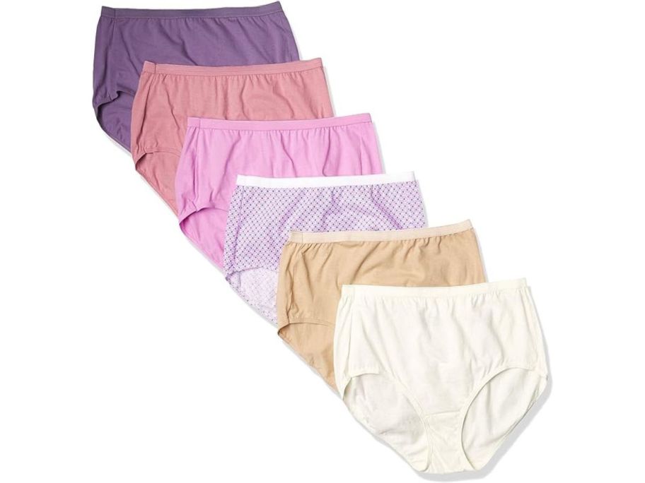 Hanes Women's Just My Size High-Waist Cotton Brief Underwear 6-Pack stock image