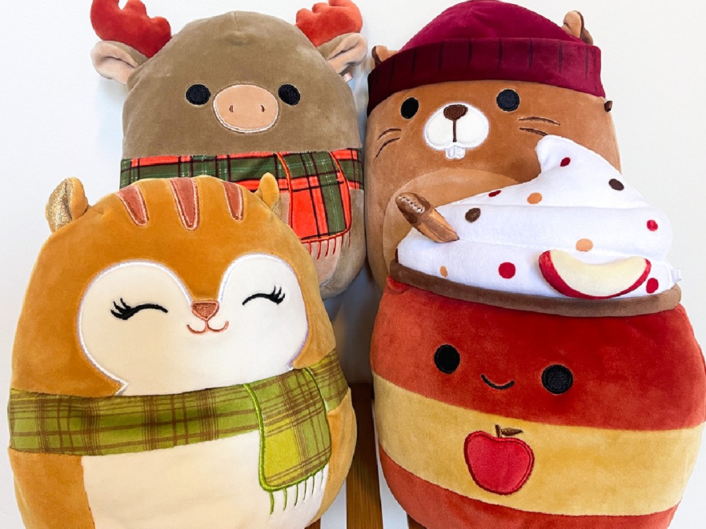 Harvest Squishmallows displayed together