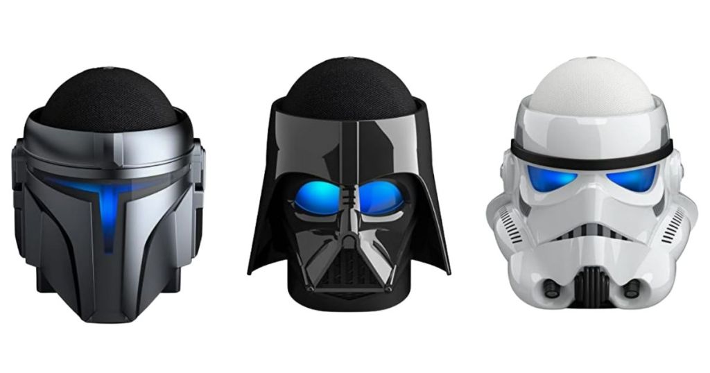 Star Wars The Mandalorian, Darth Vader and Storm Trooper Helmet Echo Dot and Echo Show Stands
