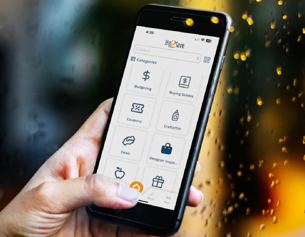 woman browsing the category section of the Hip2Save app