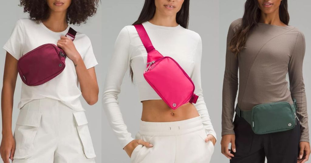stock images of 3 women wearing Everhywere belt bags