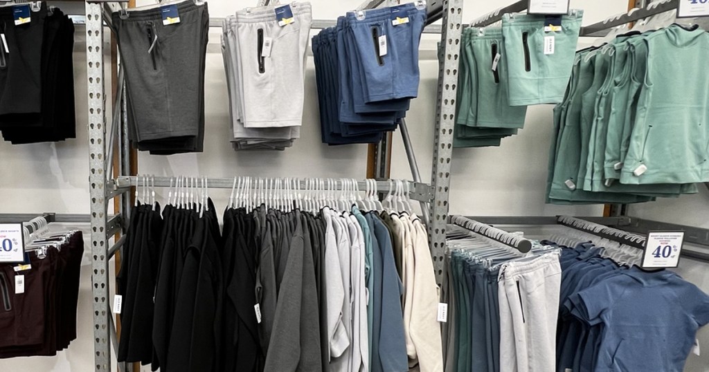 display of boys activewear in old navy store