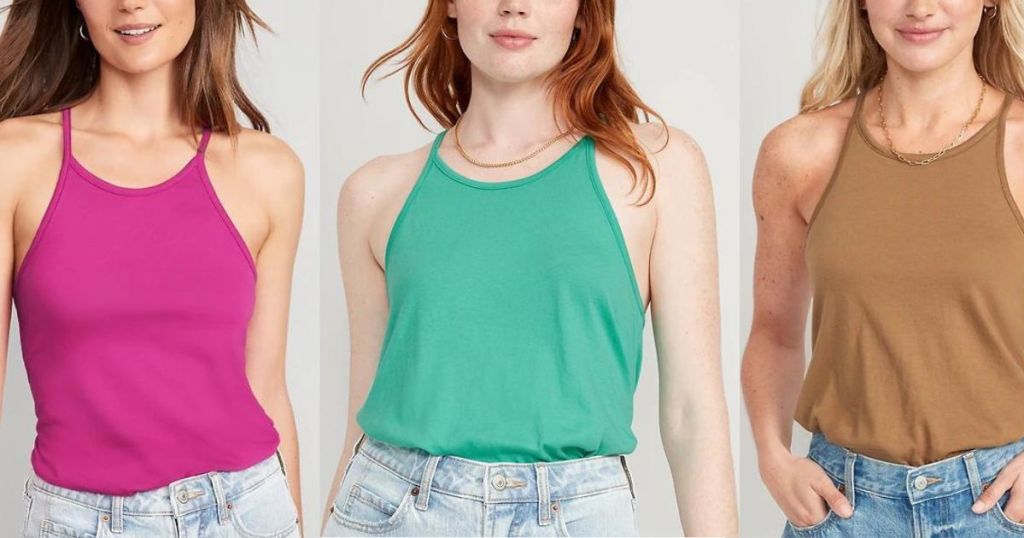 Stock images of 3 women wearing Old Navy Tank Tops