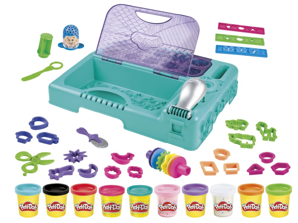 Play-Doh On the Go Imagine and Store Studio Playset with all tools displayed