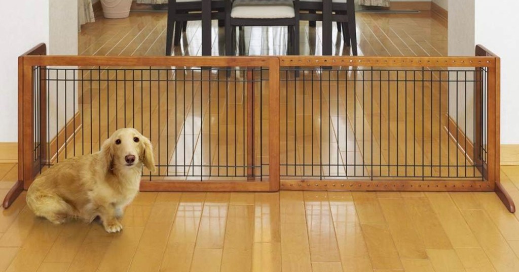 Richell Wood Freestanding Pet Gate