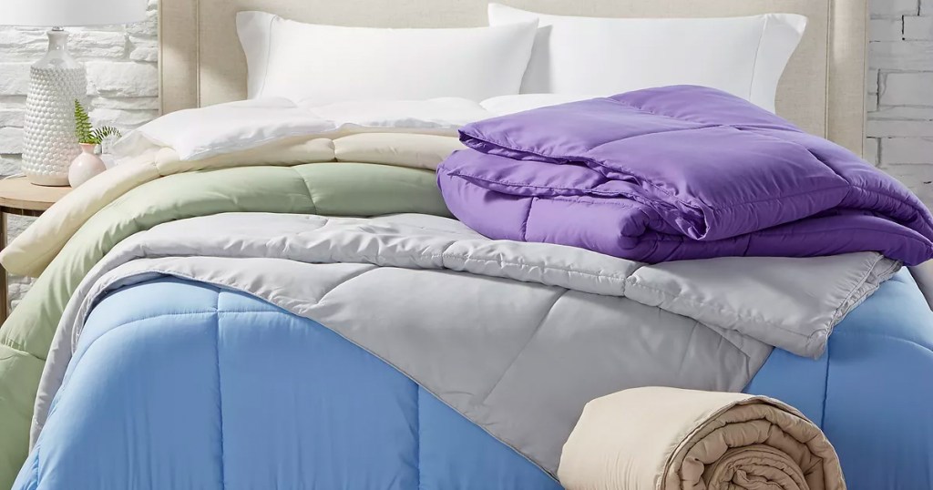 Royal Luxe Color Down Alternative Comforter on a bed