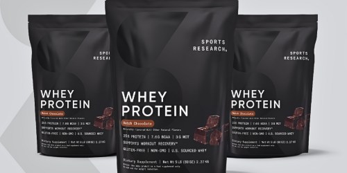 Sports Research Whey Protein Powder 5lb Bag Only $31.37 Shipped on Amazon (Reg. $76)