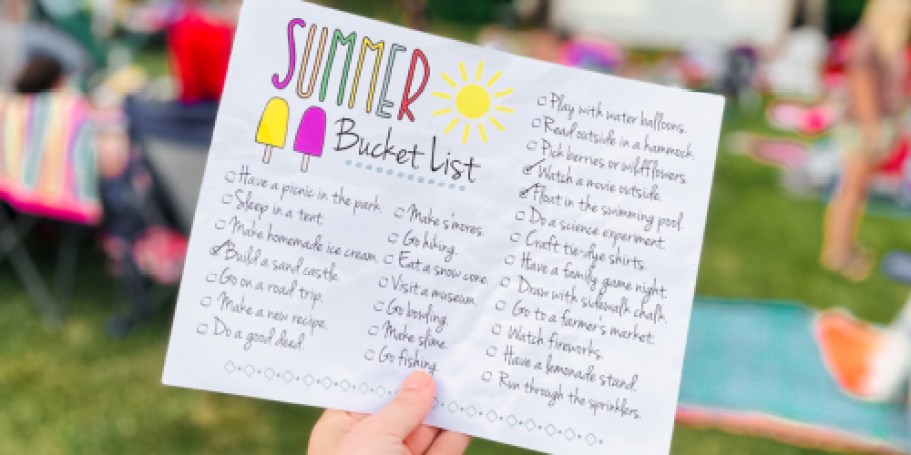 Keep Your Kids Entertained w/ Our FREE Summer Bucket List Printable
