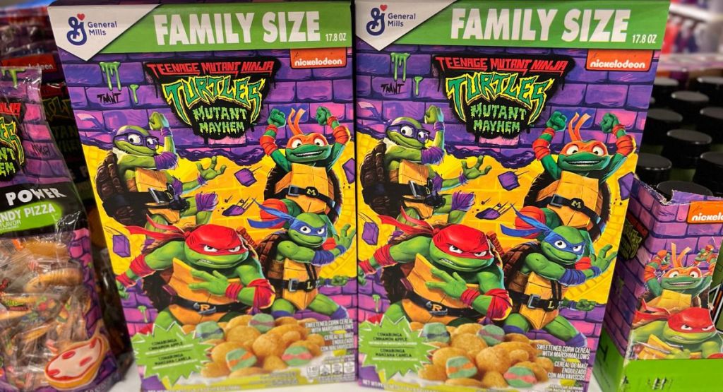 2 boxes of Teenage Mutant Ninja Turtles cereal