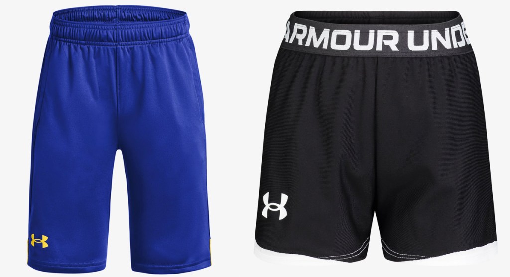 blue and black under armour shorts