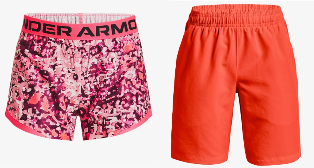 pink and orange under armour shorts