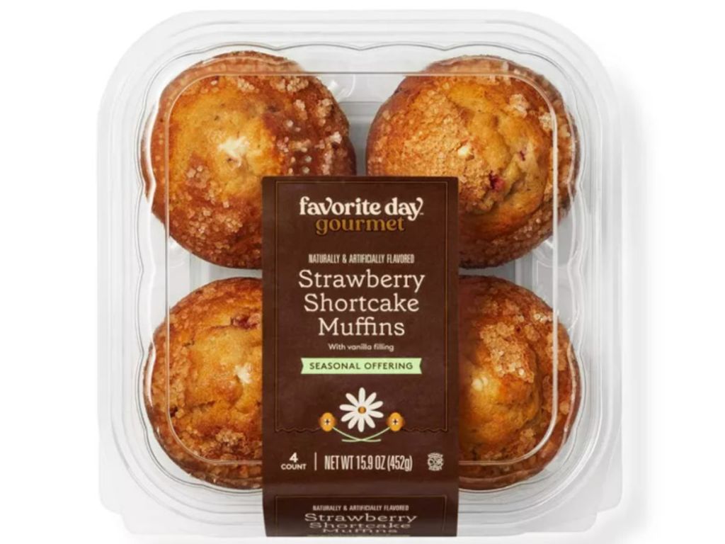 four muffins in clear package
